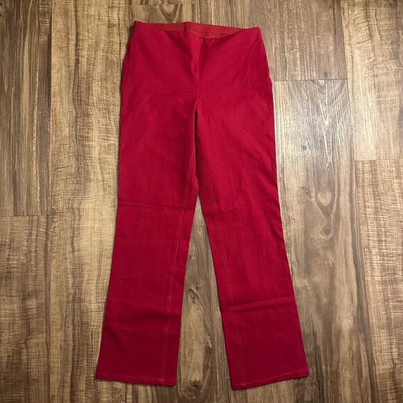 Soft Surroundings Cranberry Red Cotton Stretch Pull On Pants - Style 2AX22n Sz M - Picture 6 of 6